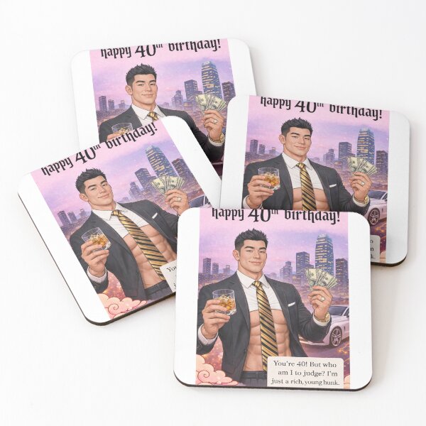 Item preview, Happy 40th Birthday Rich Young Hunk Humor designed and sold by Aryabek.