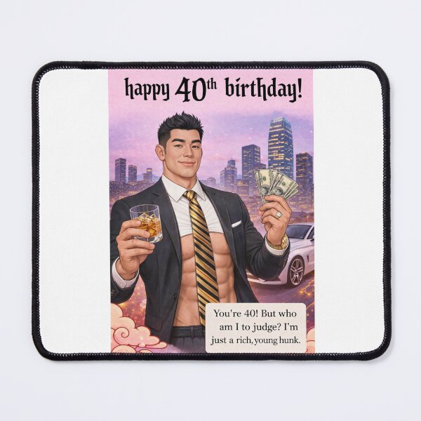 Item preview, Happy 40th Birthday Rich Young Hunk Humor designed and sold by Aryabek.