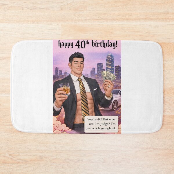 Item preview, Happy 40th Birthday Rich Young Hunk Humor designed and sold by Aryabek.