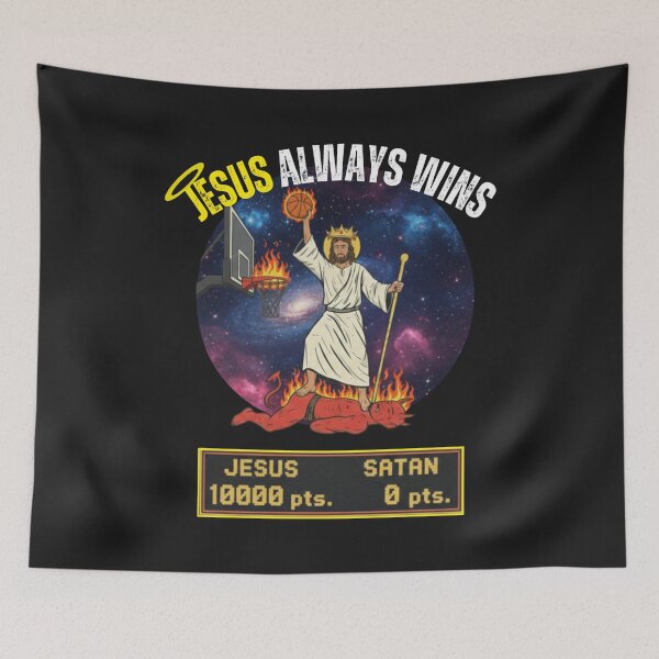 Item preview, JESUS ALWAYS WINS | JESUS DUNKS ON SATAN designed and sold by UnboundFull.