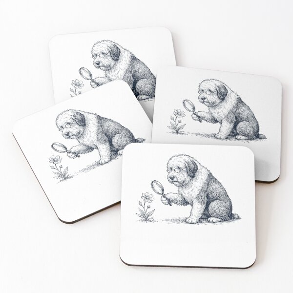 Item preview, Vintage Old English Sheepdog Botanist Flower Dog Mom Dad designed and sold by DoodleTortle.