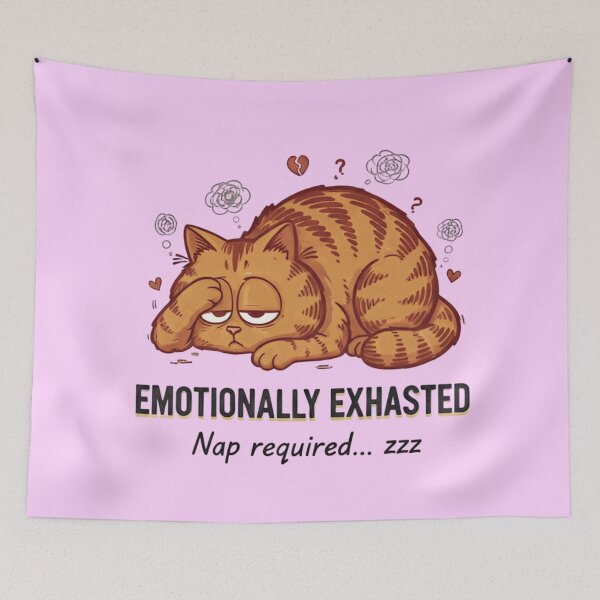 Item preview, Chronically Tired Cat  Emotionally Exhausted Meme  Funny Mental Health Funny Cat Shirt  designed and sold by ZyxDes.