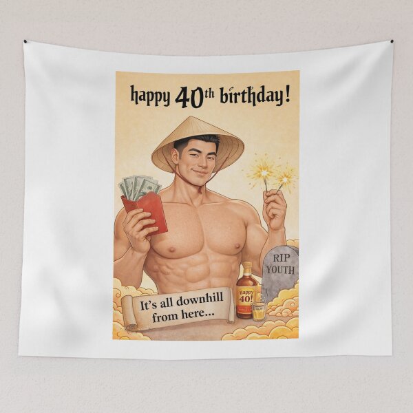 Item preview, Happy 40th Birthday It’s All Downhill From Here Funny designed and sold by Aryabek.