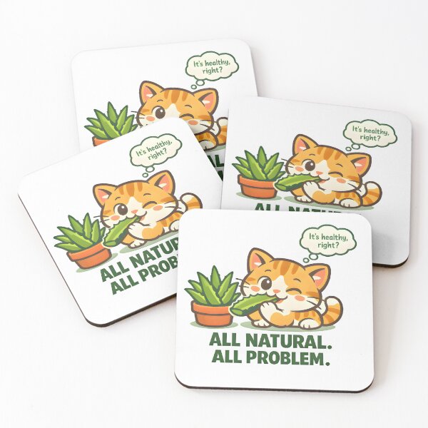 Item preview, All Natural All Problem – Funny Cat Aloe Vera Veterinary Humor Design designed and sold by Bettybee00.