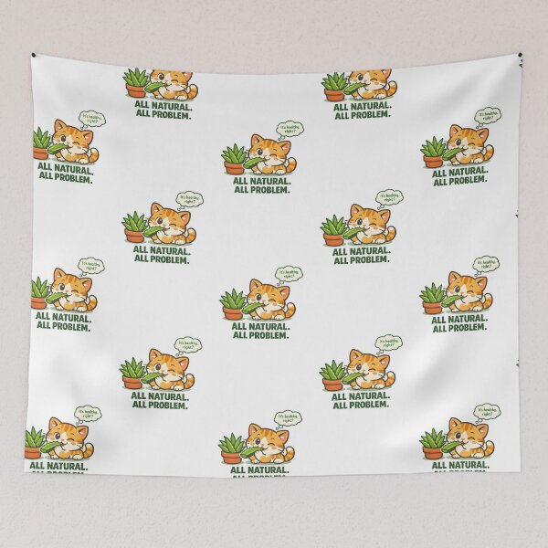 Item preview, All Natural All Problem – Funny Cat Aloe Vera Veterinary Humor Design designed and sold by Bettybee00.