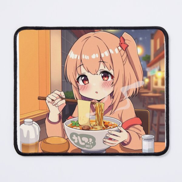 Item preview, Anime Girl Eating Ramen (Magnet / Sticker) designed and sold by Femwealth.