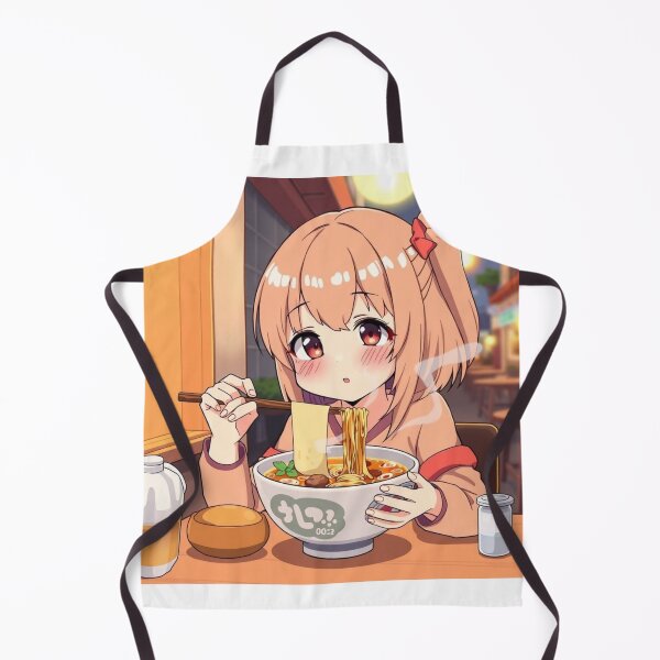 Item preview, Anime Girl Eating Ramen (Magnet / Sticker) designed and sold by Femwealth.