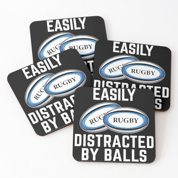 Item preview, Easily Distracted By Balls Funny Rugby Humor Quote  designed and sold by GabrieSketcham.
