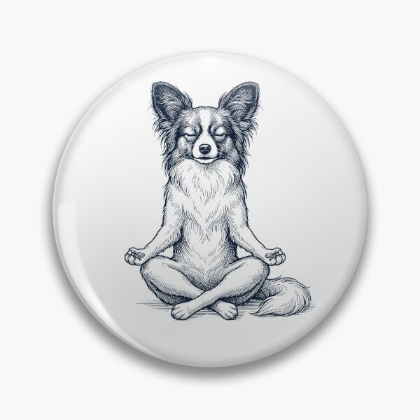 Artikelvorschau, Vintage Papillon Yoga Lotus Meditation Hundeliebhaber entworfen und verkauft von DoodleTortle.