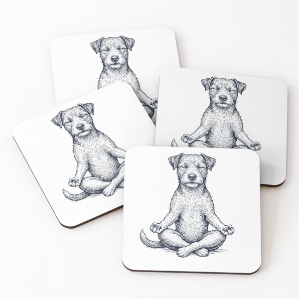 Item preview, Vintage Patterdale Terrier Yoga Lotus Meditation Dog Lover designed and sold by DoodleTortle.