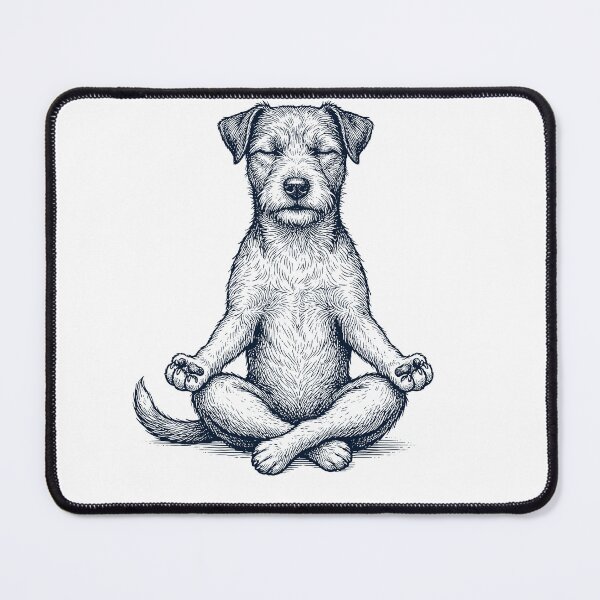 Item preview, Vintage Patterdale Terrier Yoga Lotus Meditation Dog Lover designed and sold by DoodleTortle.