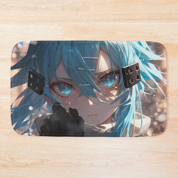 Item preview, Sinon Sword Art Online Winter Blue Hair Focused Gaze Portrait designed and sold by 108Recordings.