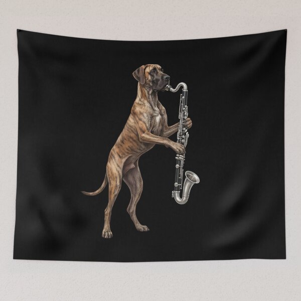 Item preview, Great Dane Playing Bass Clarinet Player Bass Clarinetist Dog Lover designed and sold by TerryConnells.