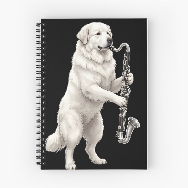 Item preview, Great Pyrenees Playing Bass Clarinet Player Bass Clarinetist Dog Lover designed and sold by TerryConnells.