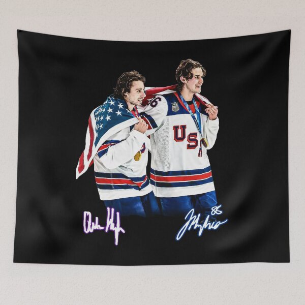 Item preview, Hughes BROTHERHOOD, Jack Hughes and Quinn Hughes Jack Hughes USA Olympic Gold Medal Hockey designed and sold by CLOUDYMOODS.