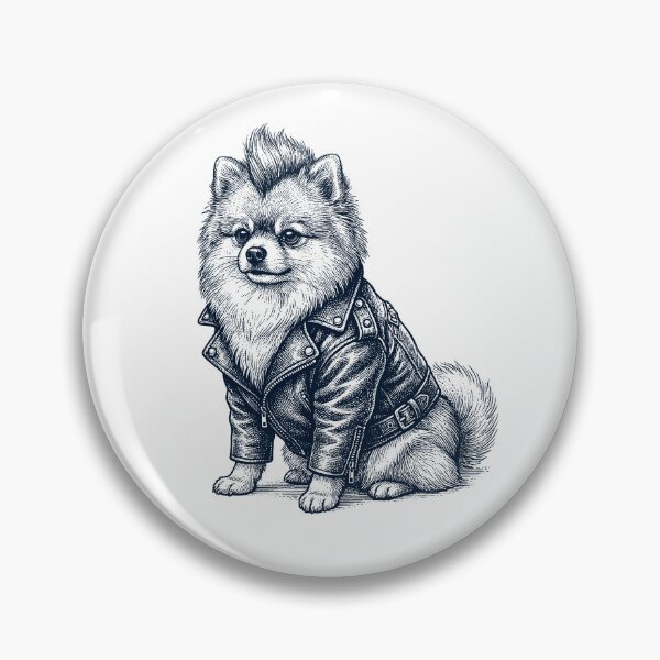 Item preview, Vintage Pomeranian Punk Mowhawk Dog Mom Dad designed and sold by DoodleTortle.