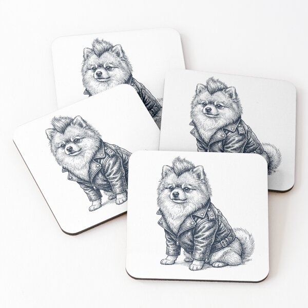 Item preview, Vintage Pomeranian Punk Mowhawk Dog Mom Dad designed and sold by DoodleTortle.