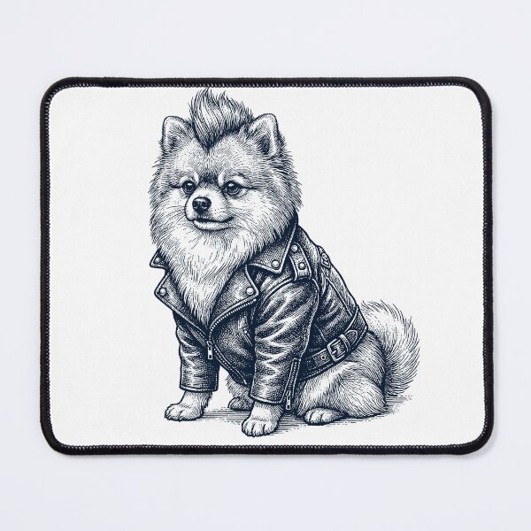 Item preview, Vintage Pomeranian Punk Mowhawk Dog Mom Dad designed and sold by DoodleTortle.