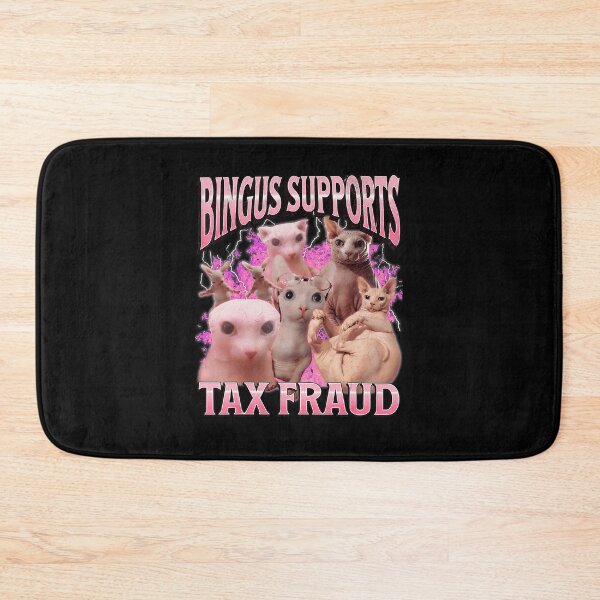 Item preview, Bingus Supports Tax Fraud Funny Cat Meme Collage designed and sold by tadmercado.