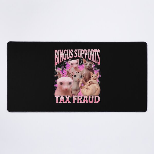 Item preview, Bingus Supports Tax Fraud Funny Cat Meme Collage designed and sold by tadmercado.