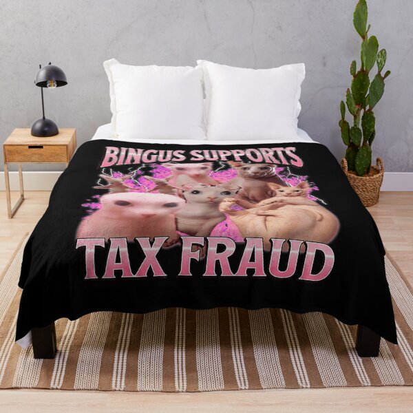 Item preview, Bingus Supports Tax Fraud Funny Cat Meme Collage designed and sold by tadmercado.