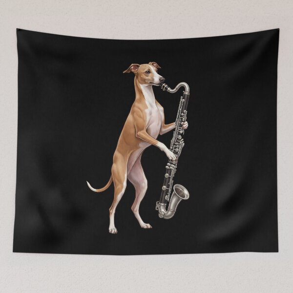 Item preview, Italian Greyhound Playing Bass Clarinet Player Bass Clarinetist Dog Lover designed and sold by TerryConnells.
