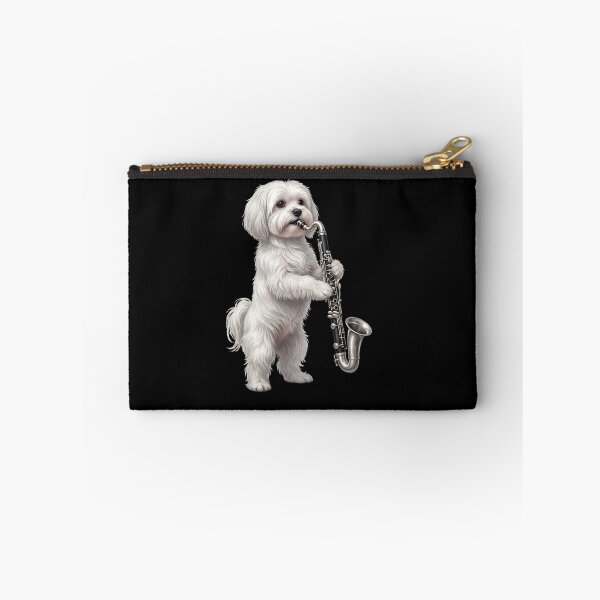 Item preview, Maltese Playing Bass Clarinet Player Bass Clarinetist Dog Lover designed and sold by TerryConnells.