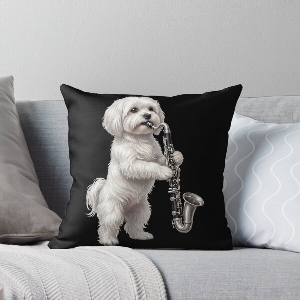 Aperçu de l'œuvre Maltais jouant de la clarinette basse, clarinettiste basse, amoureux des chiens créée et vendue par TerryConnells.