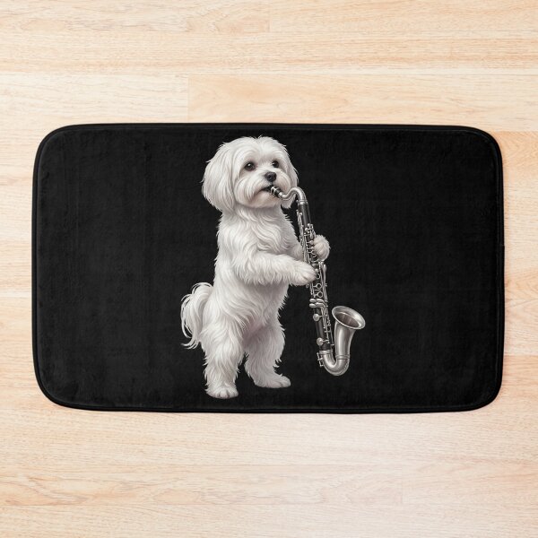 Item preview, Maltese Playing Bass Clarinet Player Bass Clarinetist Dog Lover designed and sold by TerryConnells.