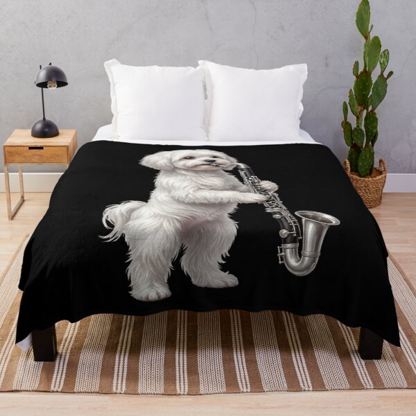 Item preview, Maltese Playing Bass Clarinet Player Bass Clarinetist Dog Lover designed and sold by TerryConnells.