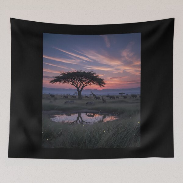 Item preview, African Savannah Sunset with Wildlife designed and sold by Daniel Abdelmaseih.