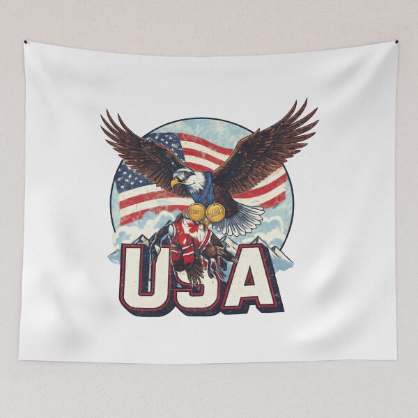 Item preview, Jack Hughes USA Ice Hockey Eagle, USA Champions 2026 designed and sold by CLOUDYMOODS.