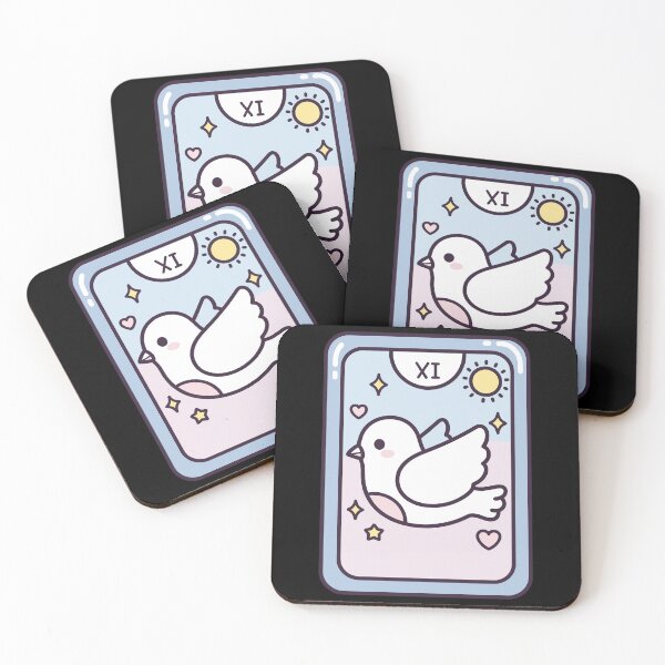 Item preview, Kawaii Pigeon Tarot Card Pastel Bird Illustration designed and sold by BRU Design.