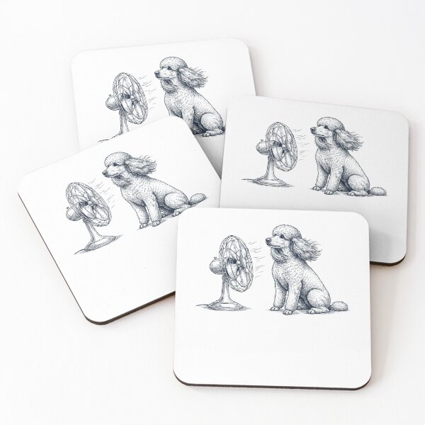 Item preview, Vintage Poodle With Fan Dog Mom Dad designed and sold by DoodleTortle.