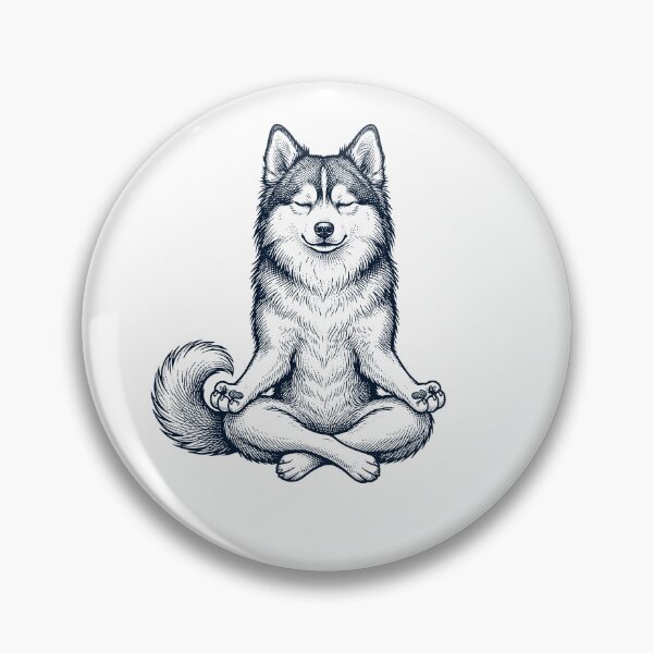 Item preview, Vintage Pomsky Yoga Lotus Meditation Dog Lover designed and sold by DoodleTortle.