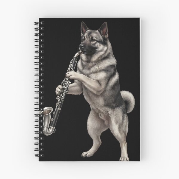 Item preview, Norwegian Elkhound Playing Bass Clarinet Player Bass Clarinetist Dog Lover designed and sold by TerryConnells.