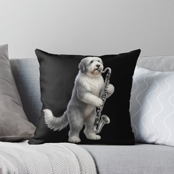 Item preview, Old English Sheepdog Playing Bass Clarinet Player Bass Clarinetist Dog Lover designed and sold by TerryConnells.