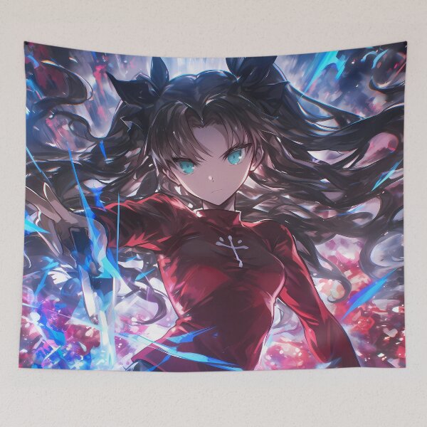 Item preview, Rin Tohsaka Fate Stay Night Blue Energy Power Stance designed and sold by 108Recordings.