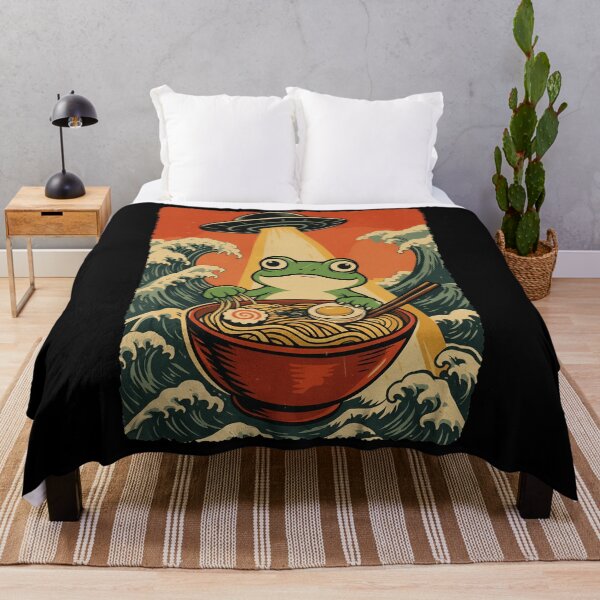 Item preview, Alien Abduction Frog Ramen Illustration – Retro Japanese Wave Style Art designed and sold by albabloom.