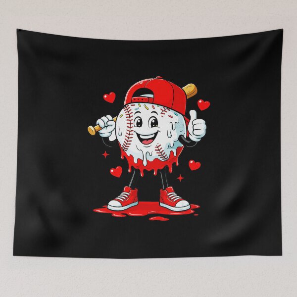 Item preview, Drippy Baseball Heart Cartoon Funny Sports Character designed and sold by miaa-artistshop.