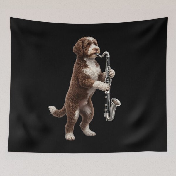 Item preview, Portuguese Water Dog Playing Bass Clarinet Player Bass Clarinetist Dog Lover designed and sold by TerryConnells.
