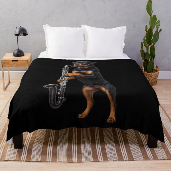 Item preview, Rottweiler Playing Bass Clarinet Player Bass Clarinetist Dog Lover designed and sold by TerryConnells.
