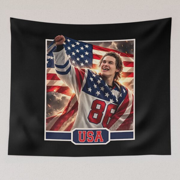 Item preview, Jack Hughes USA Hockey, Jack Hughes Golden Goal designed and sold by CLOUDYMOODS.