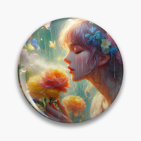 Item preview, Garden in the Downpour – A Floral Daydream Illustration designed and sold by EmeraldeaArt.