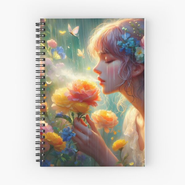 Item preview, Garden in the Downpour – A Floral Daydream Illustration designed and sold by EmeraldeaArt.