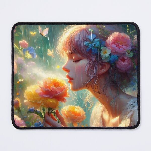 Item preview, Garden in the Downpour – A Floral Daydream Illustration designed and sold by EmeraldeaArt.