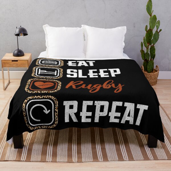 Item preview, Eat Sleep Rugby Repeat Leopard Print Cute Rugby Player Lover  designed and sold by GabrieSketcham.