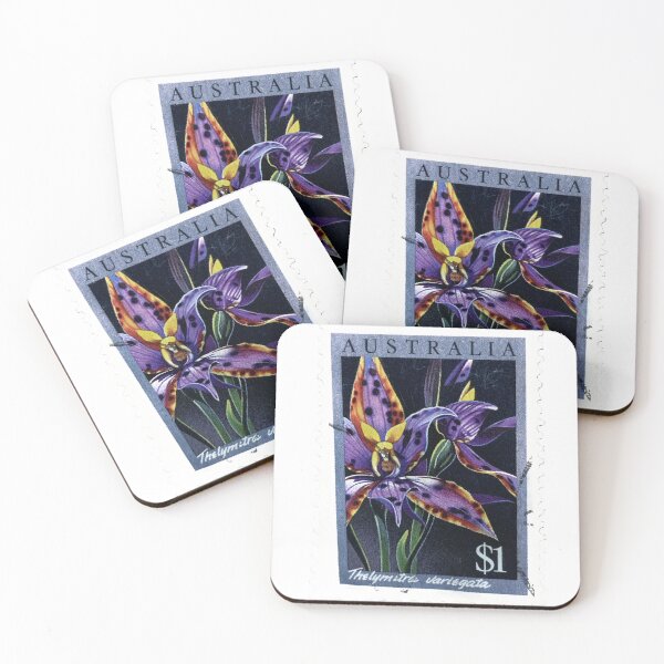 Item preview, Purple Flower Australia Vintage Postage Stamp designed and sold by red-amber65.
