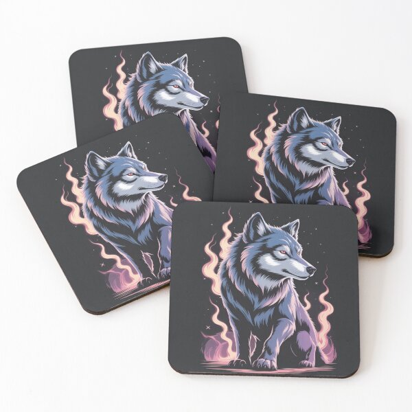 Item preview, Mystic Fire Spirit Wolf – Fantasy Animal Art designed and sold by myforestfog.