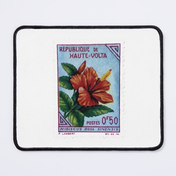 Item preview, Chinese Hibiscus Rosa Haute Volta Vintage Postage Stamp designed and sold by red-amber65.